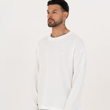 Waffle Drape Tee - White